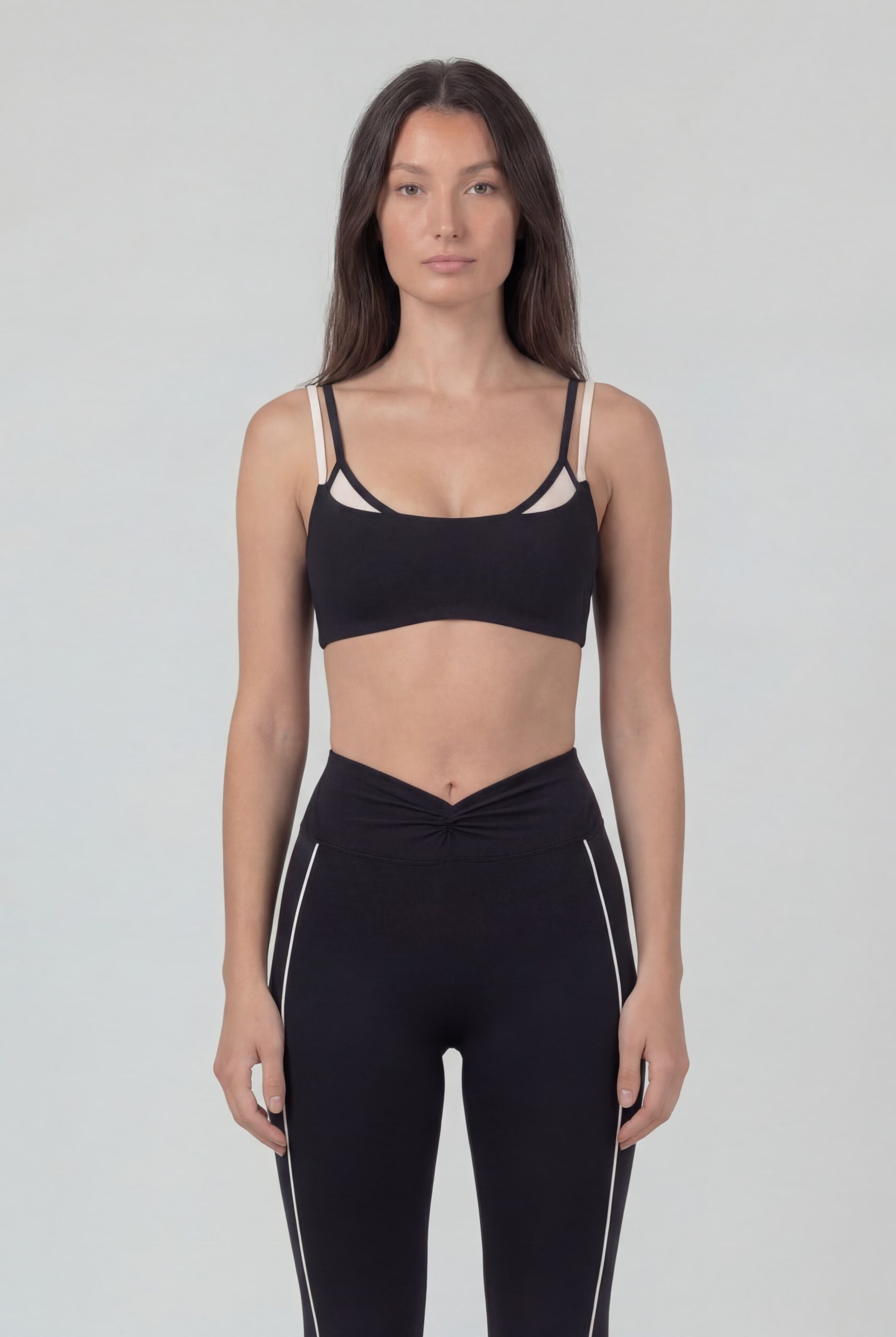 Back twist bra - črna