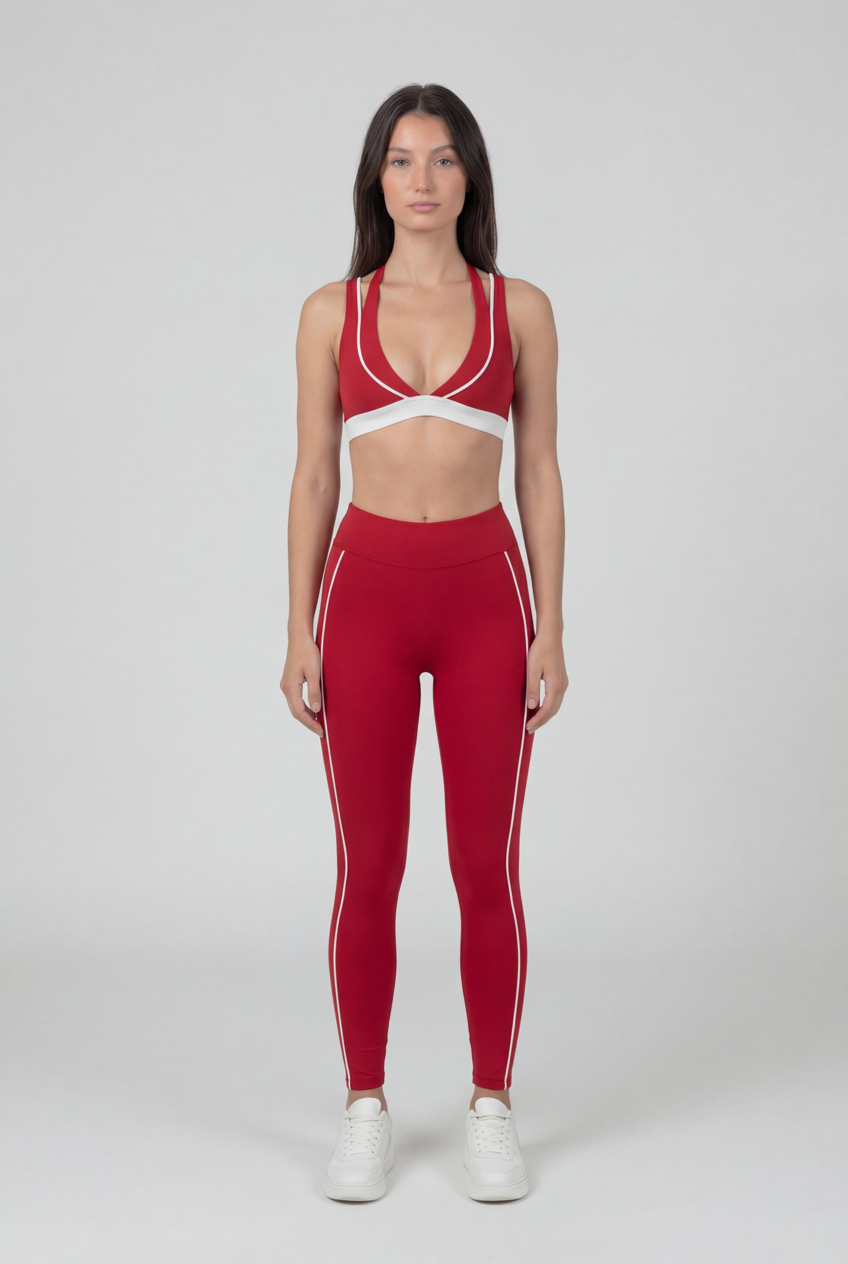 Triangle bra front full red